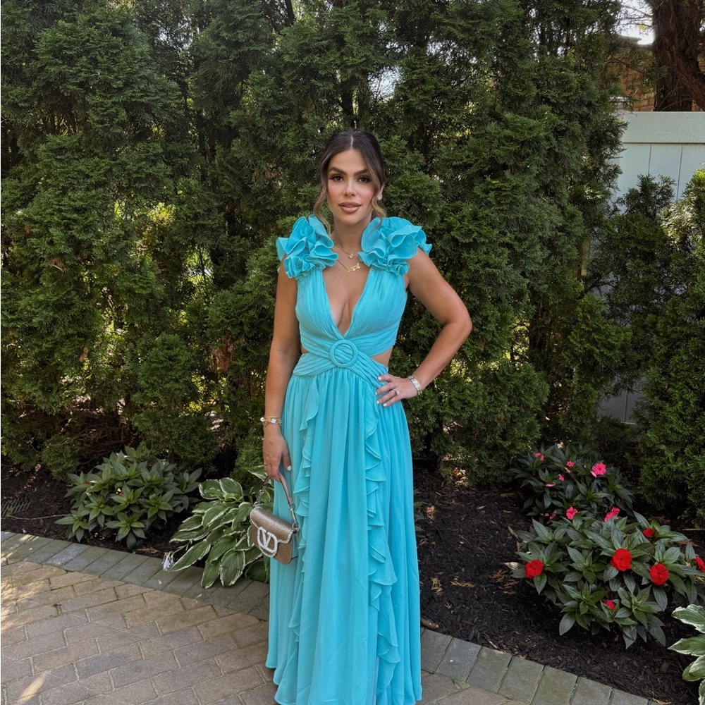 PatBO Turquoise Ruffle Dress - Picture 5 of 5
